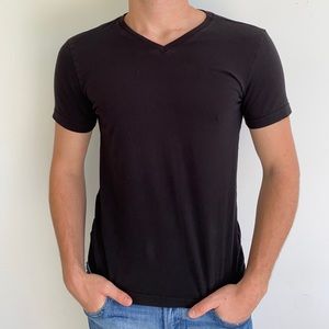 Plain Black V-Neck T-Shirt 100% Cotton
